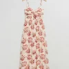 Store & Other Stories Robe Bustier Torsadée Imprimé fleuri blanc