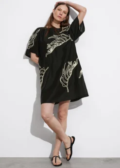 Best & Other Stories Robe Courte à Manches Courtes Noir
