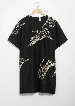 Best & Other Stories Robe Courte à Manches Courtes Noir