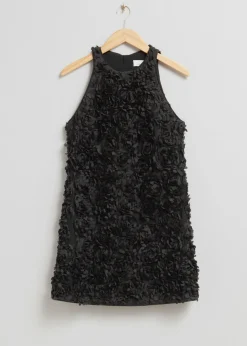 Flash Sale & Other Stories Robe Courte à Motifs Floraux Appliqués Noir