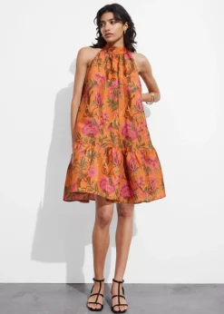 Best & Other Stories Robe Courte à Nœud Imprimé orange