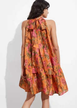 Best & Other Stories Robe Courte à Nœud Imprimé orange