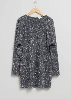 Online & Other Stories Robe Courte à Sequins Sequins gris