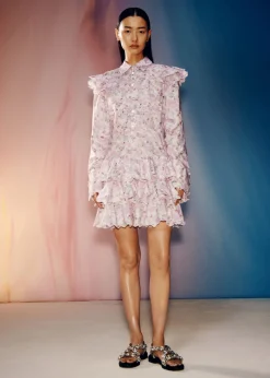 Clearance & Other Stories Robe Courte à Volants Sur Plusieurs Niveaux Motifs fleuris roses