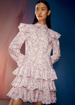 Clearance & Other Stories Robe Courte à Volants Sur Plusieurs Niveaux Motifs fleuris roses