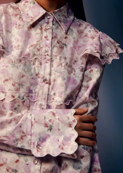 Clearance & Other Stories Robe Courte à Volants Sur Plusieurs Niveaux Motifs fleuris roses