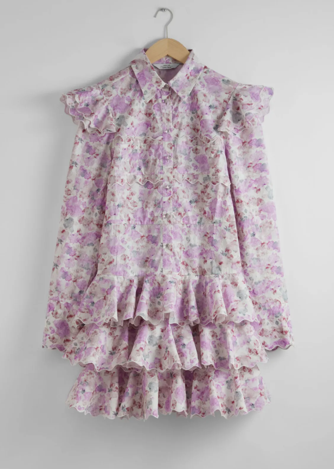 Clearance & Other Stories Robe Courte à Volants Sur Plusieurs Niveaux Motifs fleuris roses
