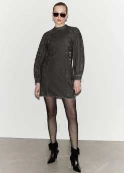 Best & Other Stories Robe Courte Ajustée En Denim Gris foncé