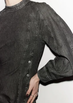 Best & Other Stories Robe Courte Ajustée En Denim Gris foncé