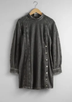 Best & Other Stories Robe Courte Ajustée En Denim Gris foncé