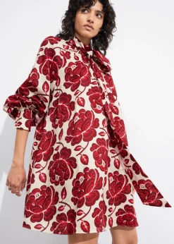 New & Other Stories Robe Courte Avec Lien à L’encolure Motif fleuri rouge