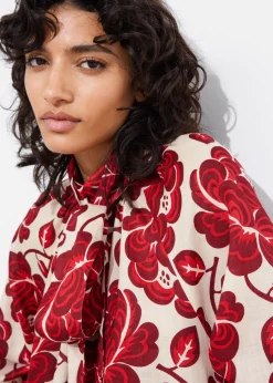 New & Other Stories Robe Courte Avec Lien à L’encolure Motif fleuri rouge