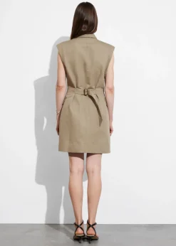 Fashion & Other Stories Robe Courte Blazer Structurée Taupe