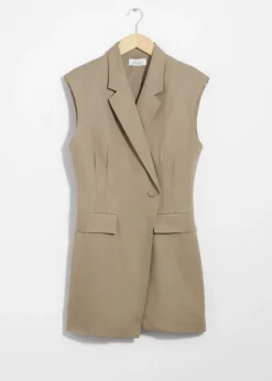 Fashion & Other Stories Robe Courte Blazer Structurée Taupe
