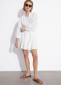 Clearance & Other Stories Robe Courte Brodée Blanc brodé