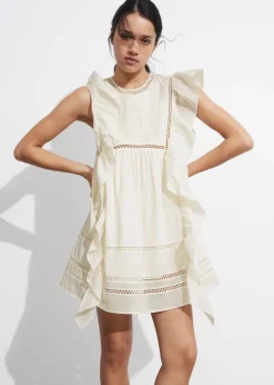 Store & Other Stories Robe Courte Brodée à Volants