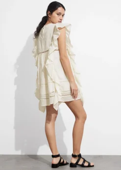 Store & Other Stories Robe Courte Brodée à Volants