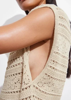Store & Other Stories Robe Courte Crochetée Beige