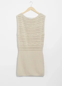 Store & Other Stories Robe Courte Crochetée Beige