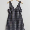 Fashion & Other Stories Robe Courte En Jacquard Jacquard bleu foncé