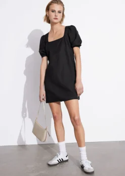 Fashion & Other Stories Robe Courte En Lin Noir