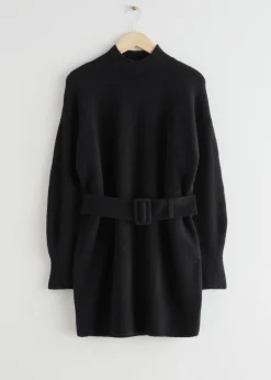 Clearance & Other Stories Robe Courte En Maille Avec Ceinture