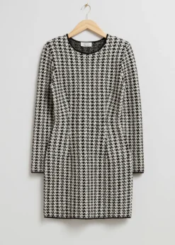Discount & Other Stories Robe Courte En Tweed Pied-de-poule noir/blanc