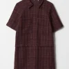 Outlet & Other Stories Robe Courte En Tweed à Col Tweed brun