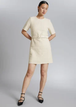 New & Other Stories Robe Courte En Tweed Avec Ceinture