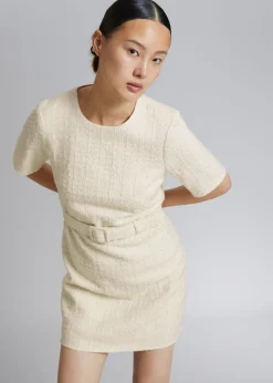 New & Other Stories Robe Courte En Tweed Avec Ceinture