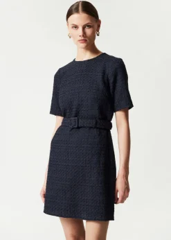 New & Other Stories Robe Courte En Tweed Avec Ceinture