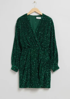 Cheap & Other Stories Robe Courte Enveloppante à Paillettes