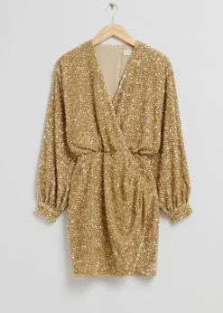 Cheap & Other Stories Robe Courte Enveloppante à Paillettes