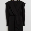 Outlet & Other Stories Robe Courte Portefeuille Avec Volant Noir