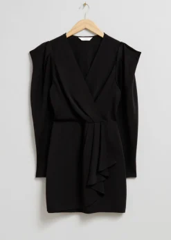 Outlet & Other Stories Robe Courte Portefeuille Avec Volant Noir