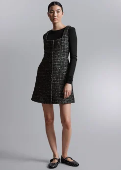 Store & Other Stories Robe Courte Sans Manches En Tweed Tweed noir