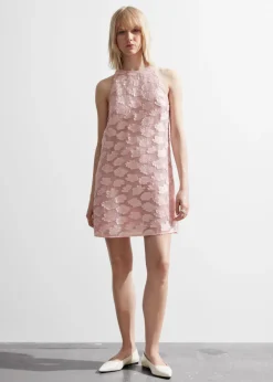 New & Other Stories Robe Courte Sans Manches En Jacquard Rose