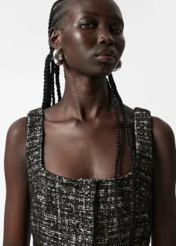 Store & Other Stories Robe Courte Sans Manches En Tweed Tweed noir