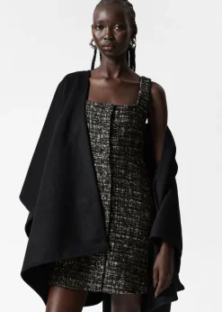 Store & Other Stories Robe Courte Sans Manches En Tweed Tweed noir