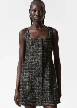 Store & Other Stories Robe Courte Sans Manches En Tweed Tweed noir
