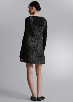 Store & Other Stories Robe Courte Sans Manches En Tweed Tweed noir