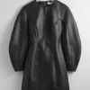 Clearance & Other Stories Robe Courte Sculpturale En Cuir Noir