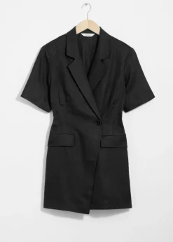 Flash Sale & Other Stories Robe Courte Style Blazer En Lin Noir