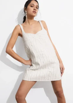 Sale & Other Stories Robe Courte Texturée Blanc