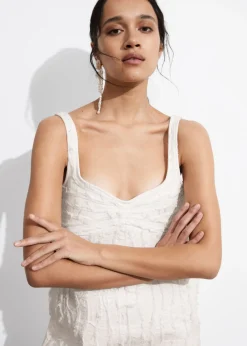 Sale & Other Stories Robe Courte Texturée Blanc