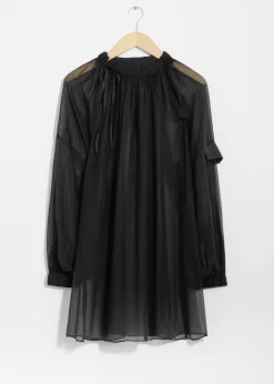Outlet & Other Stories Robe Courte Transparente Noir