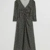 New & Other Stories Robe Froncée à L’avant Imprimé fleuri noir