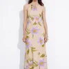 New & Other Stories Robe Longue à Dos Nu En Lin Motifs fleuris lilas