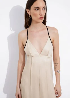 Flash Sale & Other Stories Robe Longue à Dos Nu En Satin Ivoire