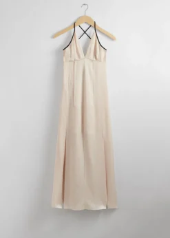 Flash Sale & Other Stories Robe Longue à Dos Nu En Satin Ivoire